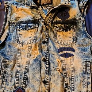 Affliction mens Denim vest new size XL